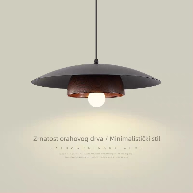 Retro restoran luster u stilu Wabi-Sabi, lampica za stol i bar s uzorkom drveta oraha, industrijski dizajn rasvjete