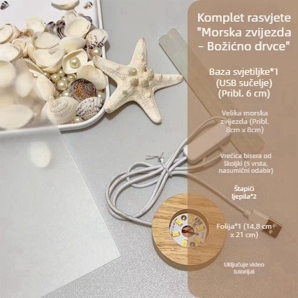Lampa od školjke DIY – noćna svjetiljka, desktop dekoracija, ručni rad, poklon za djevojku za rođendan
