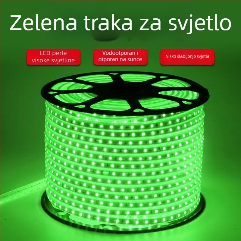 LED trak 120 LED 3528, Višebojna (crvena, plava, zelena, žuta), Vodootporna, Unutarnja/Vanjska atmosferska rasvjeta 220V