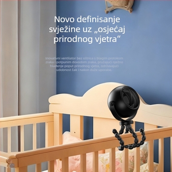 Ventilator u obliku hobotnice, USB stolni, prenosni, LED noćno svjetlo, pogodan za dječja kolica
