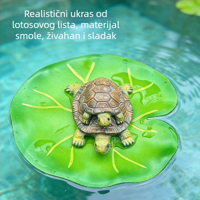 Plutajući bonsai s listovima lotosa za vrt i ribnjak, izdrživa smolna dekorativna ukras