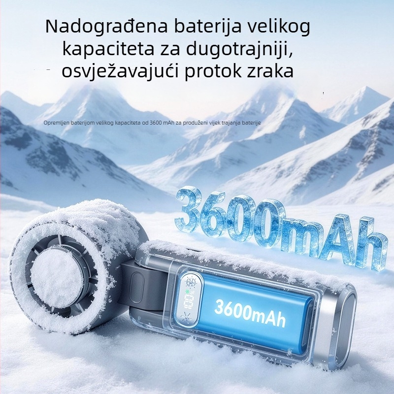 Sklopivi ručni ventilator s noćnom lampom, dodatnom svjetlošću, HD zaslonom, snažnim protokom zraka, prilagodljiv