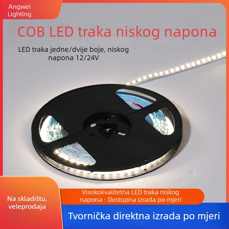 12V LED COB traka, samoljepljiva, 2835 čipovi, jednobojna i dvobojna, CRI 90 visoka, bez treperenja