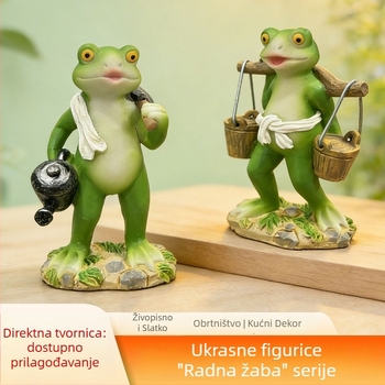 Žabica figura za dom, dnevni boravak, ured, vrt i dvorište, ekološko umjetničko djelo od smole