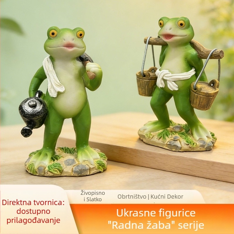Žabica figura za dom, dnevni boravak, ured, vrt i dvorište, ekološko umjetničko djelo od smole