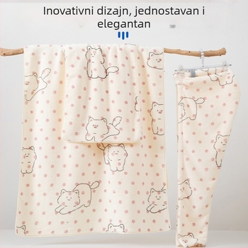 Early Wisdom ručnik za kupanje od koralnog baršuna – visoka apsorpcija, bez dlačica, Klasa A, poklon