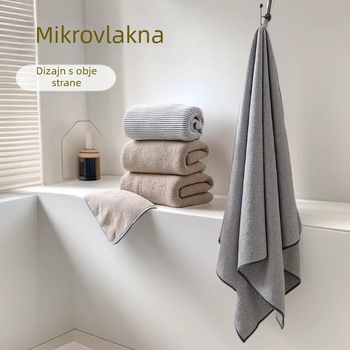 Bochu Hui set kupaonskih ručnika od coral fleecea, dvostruki sloj, visoko upijajući, velikih dimenzija, za kuću i plažu.