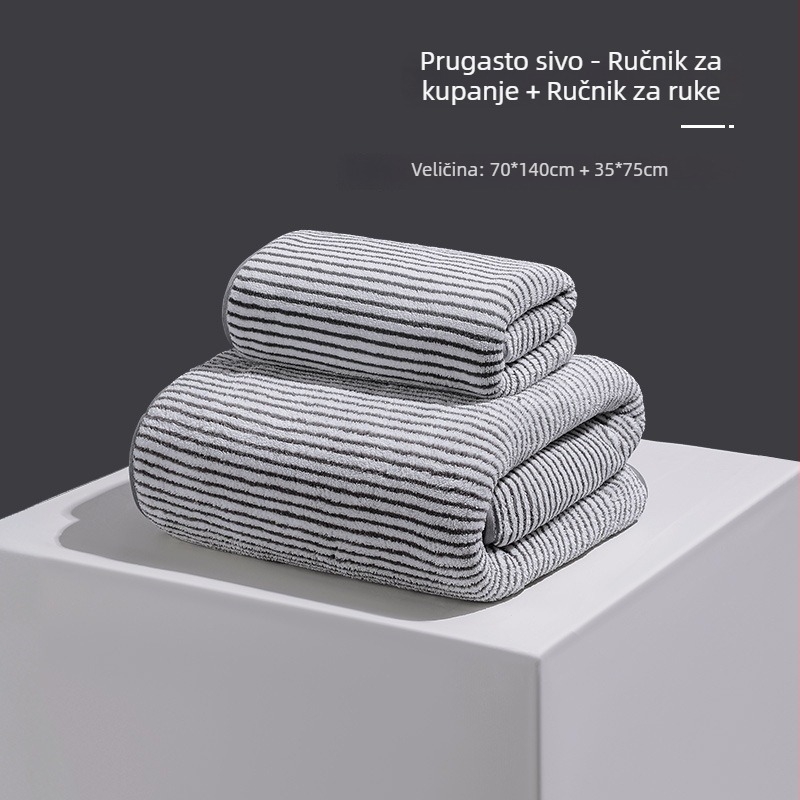 Bochu Hui set kupaonskih ručnika od coral fleecea, dvostruki sloj, visoko upijajući, velikih dimenzija, za kuću i plažu.