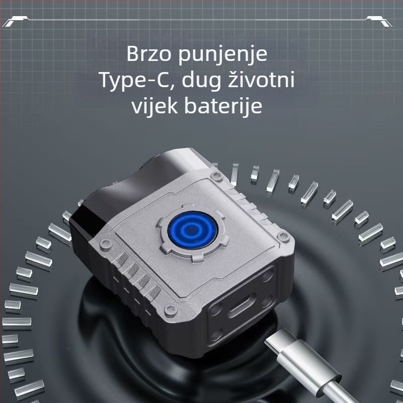 Vodootporan mini električni brijač za muškarce, putne veličine, rotirajuća dvoglava glava, kućište od aluminijske legure, mokro/suvo brijanje, punjivo