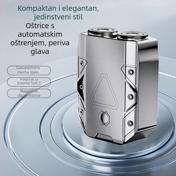 Muški električni brijač u Mecha-stilu, kompaktan, prijenosni, punjiv, perivi DS07
