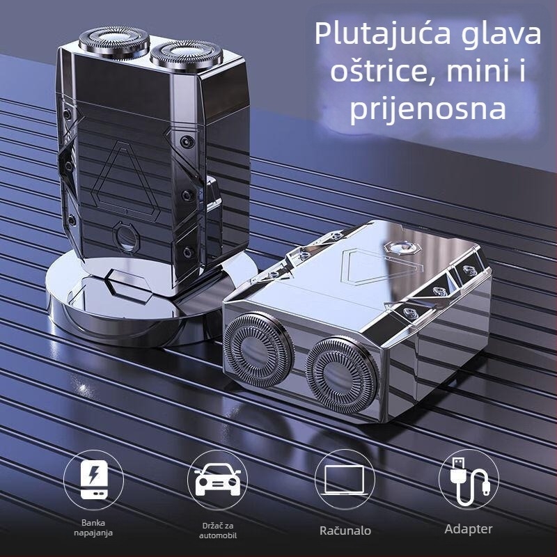 Muški električni brijač u Mecha-stilu, kompaktan, prijenosni, punjiv, perivi DS07