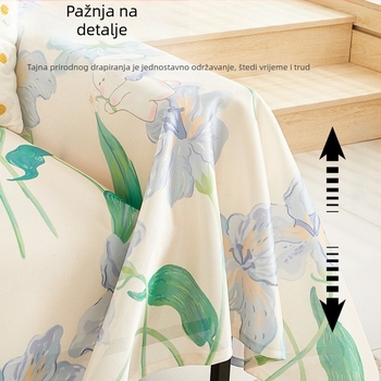 Kauč prekrivač od ice silk za ljeto — protuklizan, otporan na mrlje, potpuno pokrivanje