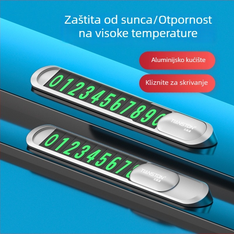 Novi privremeni znak za parkiranje automobila, skrivena legura i pločica s brojem telefona