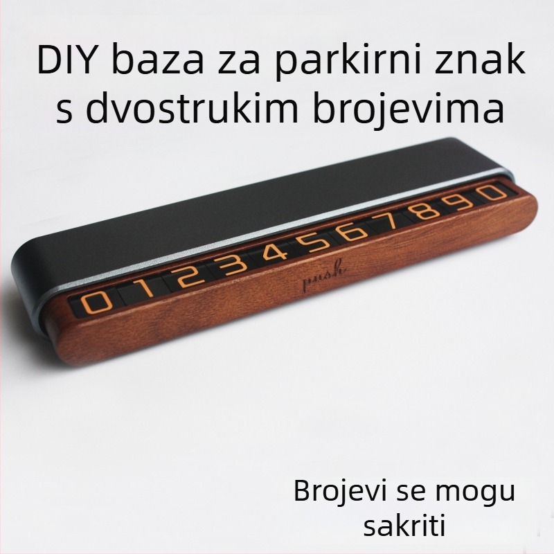Privremeni znak za parkiranje automobila s skrivenim dvostrukim brojevima, orašova legura, svjetleća pločica s brojevima za kamione