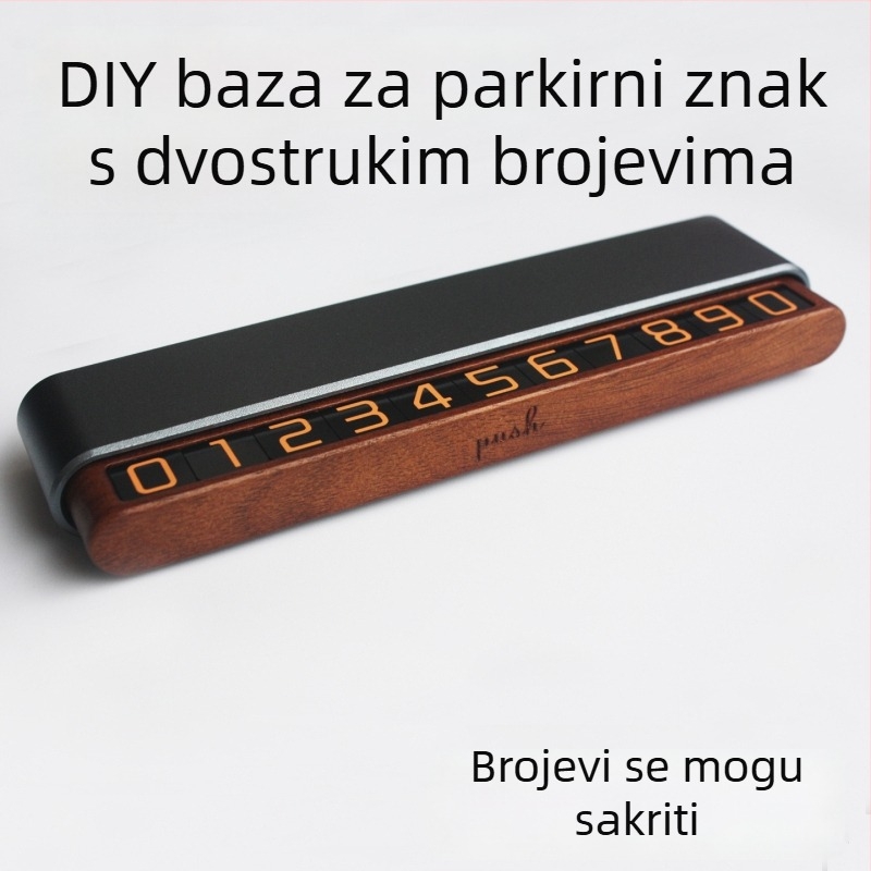 Privremeni znak za parkiranje automobila s skrivenim dvostrukim brojevima, orašova legura, svjetleća pločica s brojevima za kamione