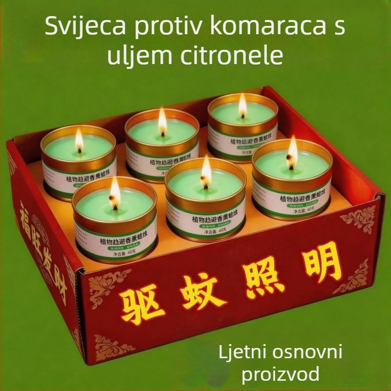 Kućne hitne svijeće za katastrofe i repelent protiv komaraca, vanjsko osvjetljenje tijekom nestanka struje, otporna na vjetar metalna limenka