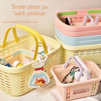 Plastična košara za pohranu u makaron bojama za DIY rukotvorine, prijenosni organizator s odvodom