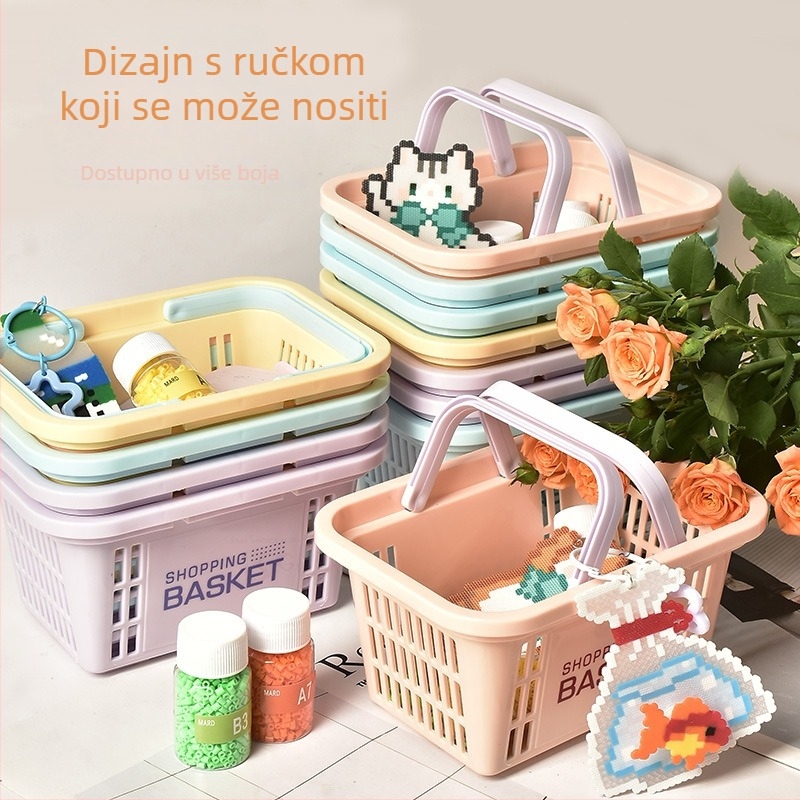 Plastična košara za pohranu u makaron bojama za DIY rukotvorine, prijenosni organizator s odvodom