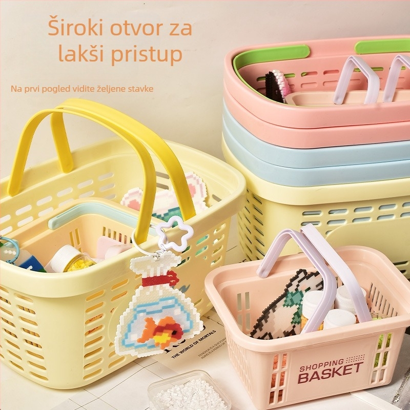 Plastična košara za pohranu u makaron bojama za DIY rukotvorine, prijenosni organizator s odvodom