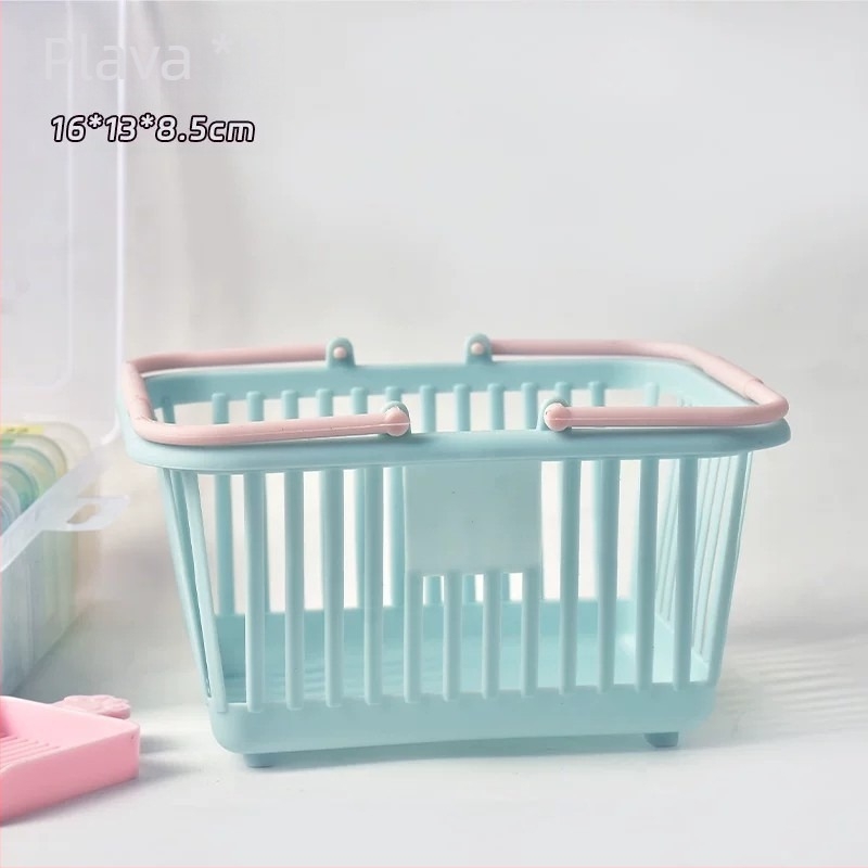 Plastična košara za pohranu u makaron bojama za DIY rukotvorine, prijenosni organizator s odvodom