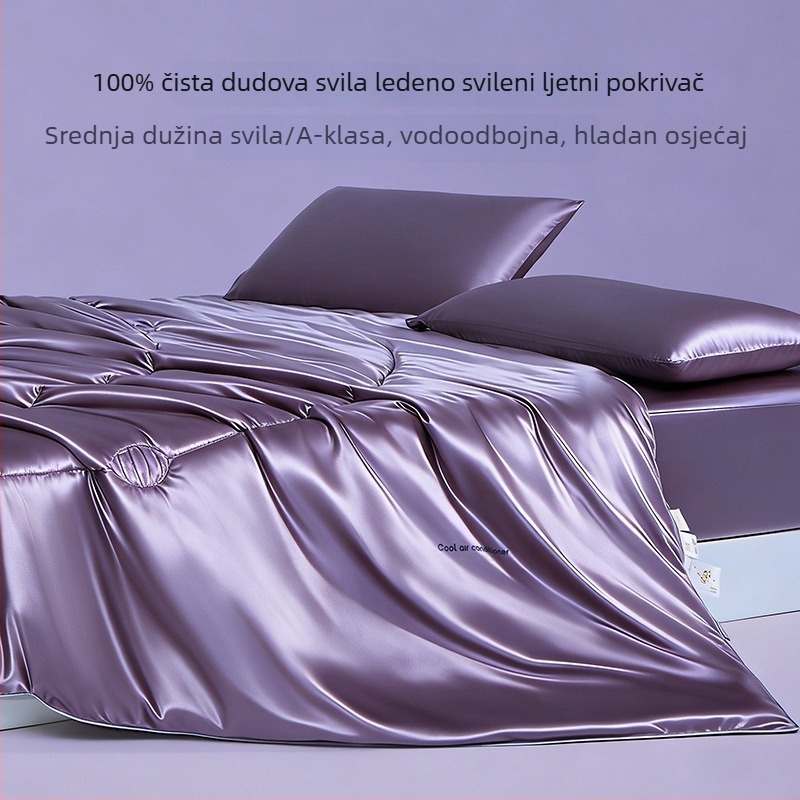 Ljetno ćebe od 100% svile, hladeće, lagano, perivo, satenski šav