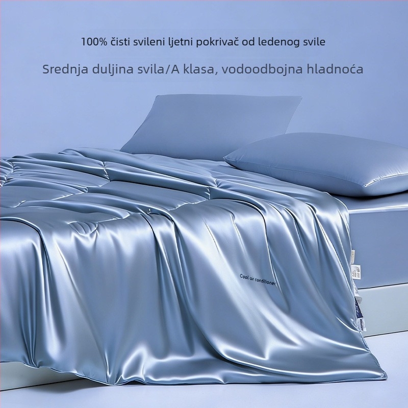 Ljetno ćebe od 100% svile, hladeće, lagano, perivo, satenski šav