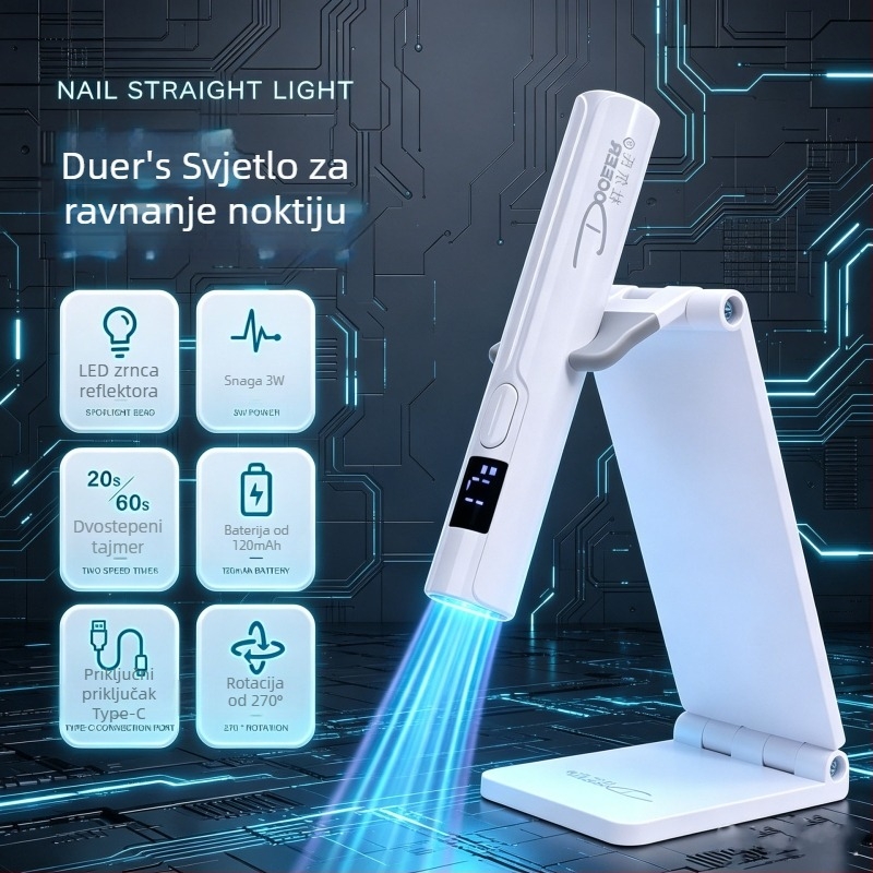 Lampa za nokte UV/LED, ručna bar-lampa za brzo sušenje, s automatskim senzorom, mini prijenosna uz stalak