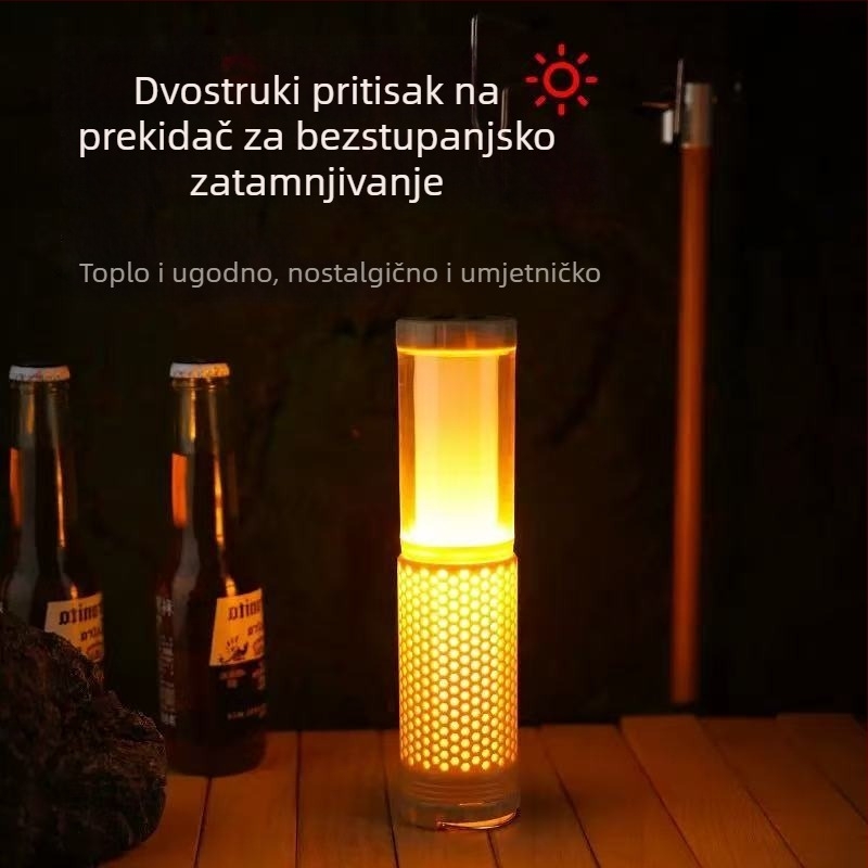 Proširiva vanjska kamp lampica, punjiva, dvobojno ambijentalno osvjetljenje, magnetska radna svjetiljka i prijenosna lampica za šator