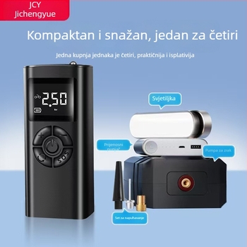 Chongqishi prijenosna pumpa za auto gume s digitalnim zaslonom, bežična, punjiva, 12V visokotlačna električna pumpa