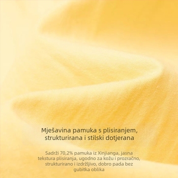 Žuta plisirana midi suknja s volanom na rubu, visoki struk, za žene, proljeće 2026