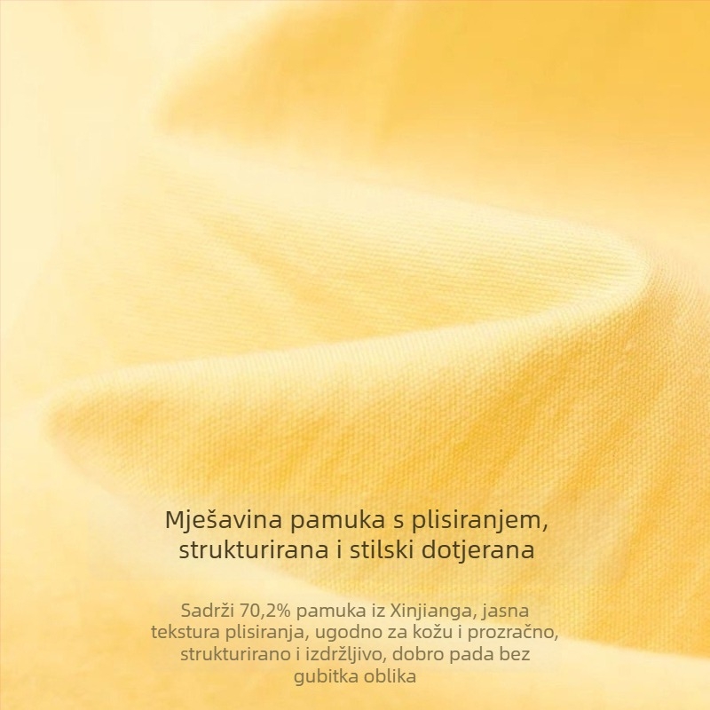 Žuta plisirana midi suknja s volanom na rubu, visoki struk, za žene, proljeće 2026