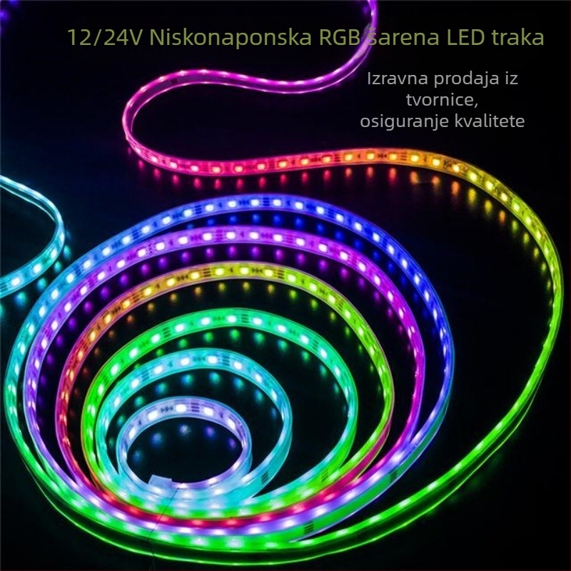 RGB LED traka za vanjsku uporabu s učinkom tekuće vode, 60–96 LED, 12/24V, daljinski i upravljanje putem aplikacije