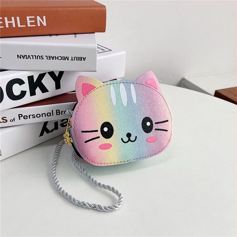 Nova dječja torbica s crtić mačkom — unisex mini torbica preko ramena i novčanik