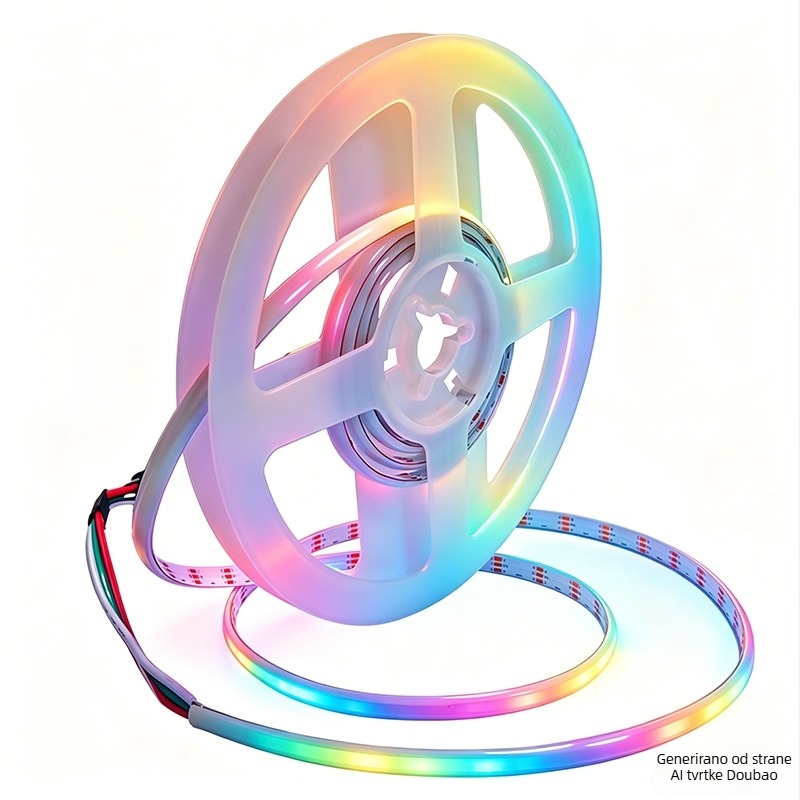 5 mm široka COB RGB LED traka, 576 LED/m, 12V, 14W/m, dimmabilna, daljinsko upravljanje, unutarnje osvjetljenje
