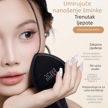 Lishu Crni Ananas Puder Puff, dvostruka primjena za suho i mokro nanošenje, ne upija puder, posebna šmink spužva