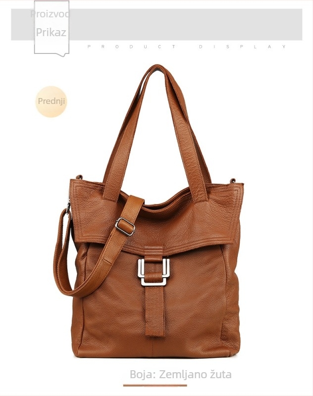 Ženska torba od punog kože, casual, extralarge kapacita, torba za ramena/crossbody, zaključavanje, za jesen i zimu
