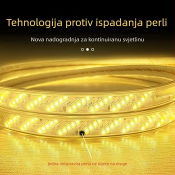 Vodootporna LED traka 220V, 320 LED-ova, visoka svjetlina, dijagonalni raspored pet redova, unutarnje osvjetljenje