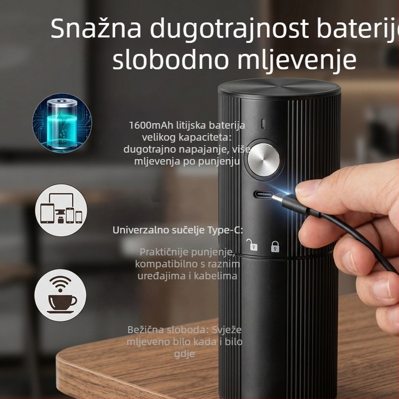Prijenosni USB punjivi električni mljevac kave
