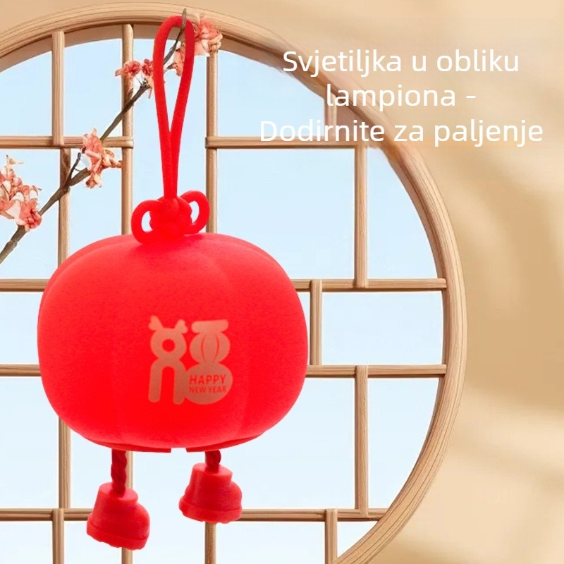 Silikonska noćna lampica, punjiva, u obliku crvenog fenjera, LED rasvjeta za svečanu dekoraciju