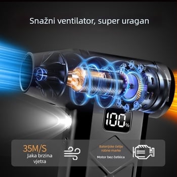 Ručni ventilator s brushless motorom, visoke brzine turbina, kompaktnog dizajna, USB punjenje, ugrađena baterija 2000–4000 mAh, za vanjsku upotrebu