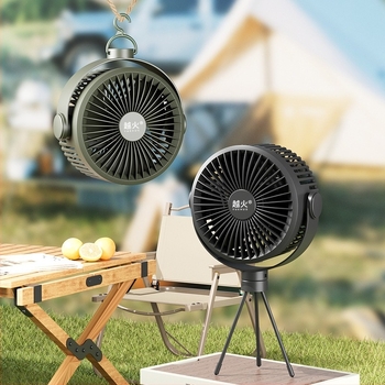 Alico prijenosni ventilator s litijskom baterijom, za kampiranje i boravak na otvorenom, 3 lopatice, 5 brzina, s nosačem na stalku ili mogućnošću viseći