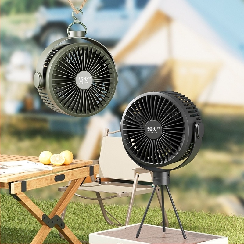 Alico prijenosni ventilator s litijskom baterijom, za kampiranje i boravak na otvorenom, 3 lopatice, 5 brzina, s nosačem na stalku ili mogućnošću viseći