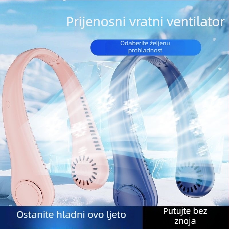 Novi bezlopatni ventilator oko vrata s turbinskim hlađenjem, prijenosni USB punjivi mini ventilator za vanjsku upotrebu