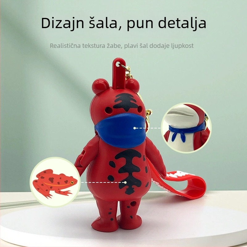 Privjesak za ključeve: žaba koja pozdravlja – slatka silikon privjesak za ruksak