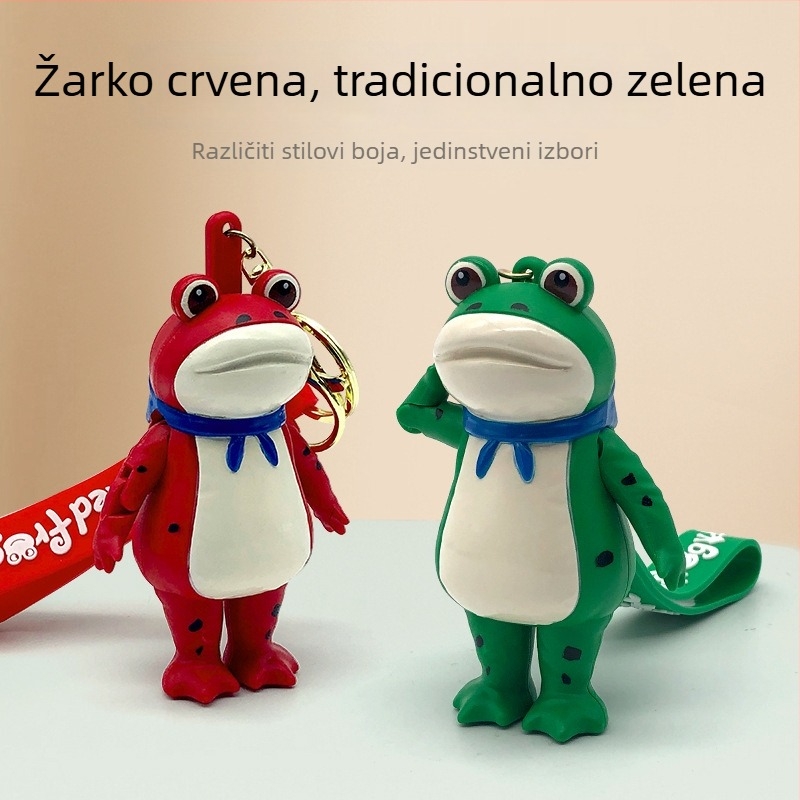 Privjesak za ključeve: žaba koja pozdravlja – slatka silikon privjesak za ruksak