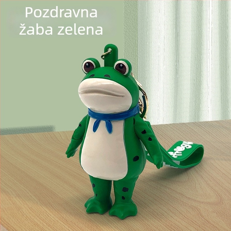 Privjesak za ključeve: žaba koja pozdravlja – slatka silikon privjesak za ruksak