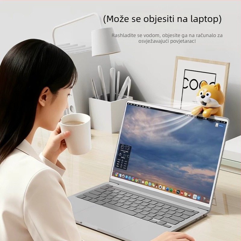 Mačkast oblikovan ventilator za bebe, bez lopatica, prijenosni USB, hladi kašu, dizajn za pričvršćivanje na čašu