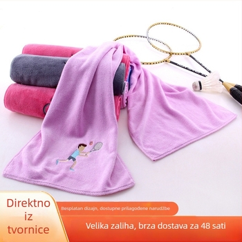 Vezeni mikrofiber sportski ručnik, 30 × 100 cm, brzo suši, upija znoj, za fitness, trčanje i aktivnosti na otvorenom