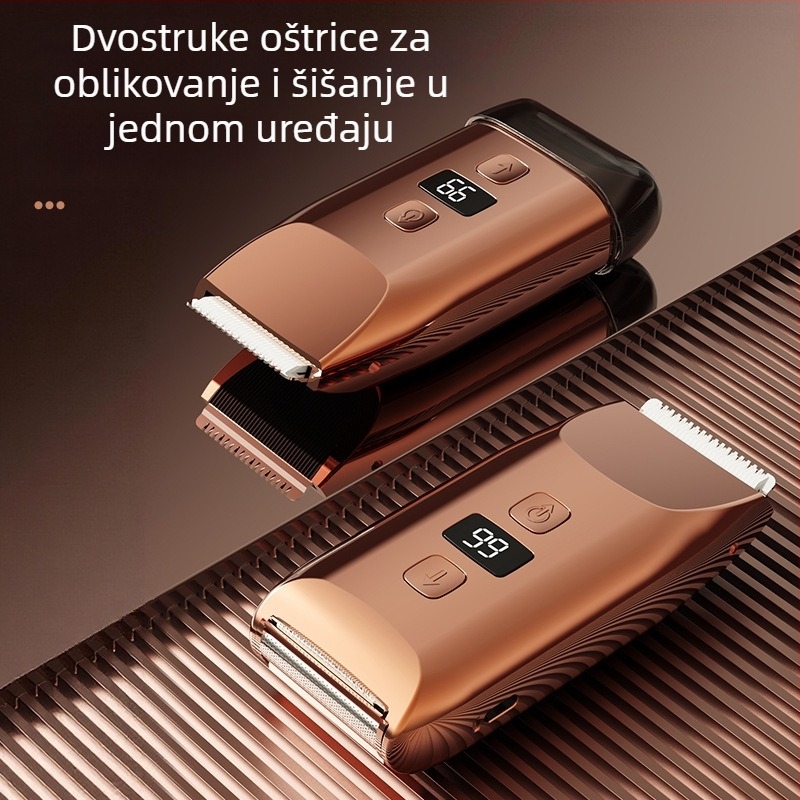 Električni trimer za tijelo za muškarce i žene, vodootporan, za cijelo tijelo, s uklonjivom glavom za podrezivanje, uređaj za uklanjanje dlaka