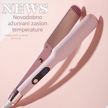 Široka električna pegla za ravnanje i kovrčanje kose, dvostruka upotreba s negativnim ionima za njegu kose